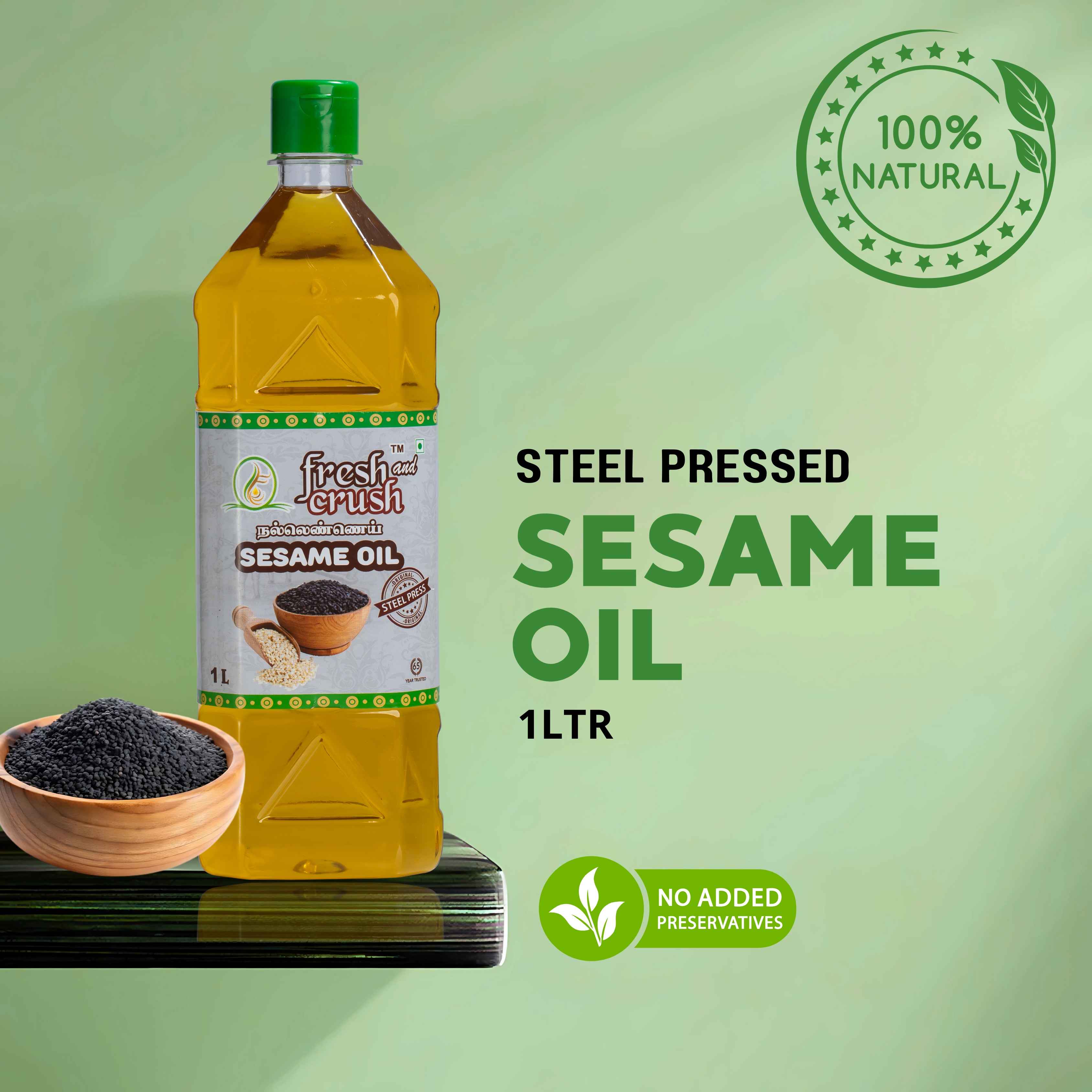 Steel Pressed Sesame Oil 1 Lit(செக்கு நல்லெண்ணெய்)